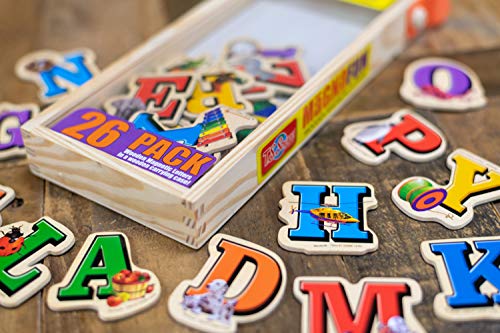 Image of TS Shure by Bendon Alphabet Letters Magnafun 26-Piece Wooden Magnets Pre-School Kindergarten Learning 50496