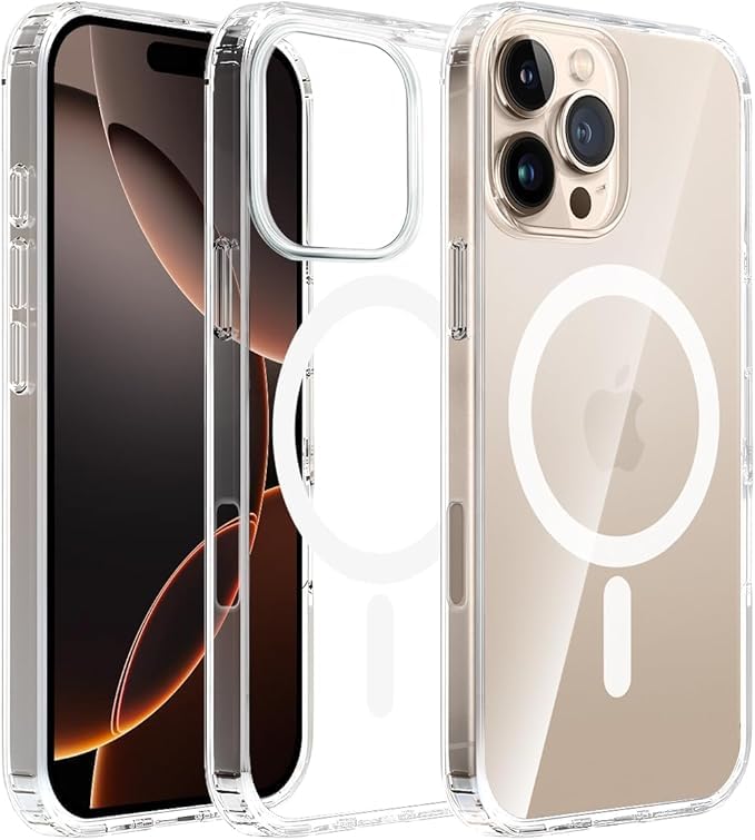 Magnetic Case for iPhone 16 Pro Max 6.9inch, Scratch-Resistant Back, Anti-Scratch Clear Back Magnetic Phone Cover By AHN (16 pro)