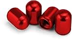 JUSTTOP 4PCS Car Tire Valve Stem Caps, Air Caps Cover, Universal for Cars, SUVs, Bike, Trucks and Motorcycles, Car Wheel & Tire Exterior Accessories-Red