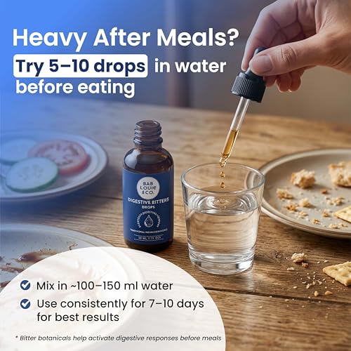 Image of Bablouie Botanicals Digestive Bitters Drops | Supports Everyday Digestion & Post-Meal Comfort | Bitter Root & Indian Spice Extract | Non-Alcoholic | 30 ml (20-40 Day Supply), Pack of 3