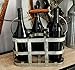 Deco 79 Farmhouse 6-Slot Metal Wine Holder with Handle, One Size, Galvanized Gray Finish