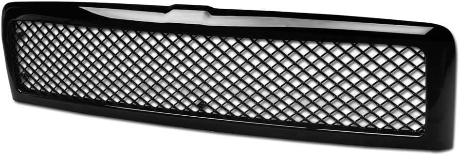 7422440870891 Compatible With 1994-2001 Dodge Ram 1500/1994-2002 2500 3500 Glossy Black Mesh Front Bumper Grill Grille