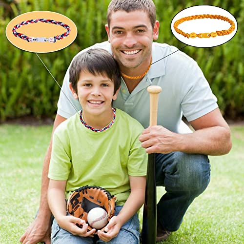 4 pieces baseball necklaces for boysthree braided rope tornado sports titanium necklacesbaseball accessories drip