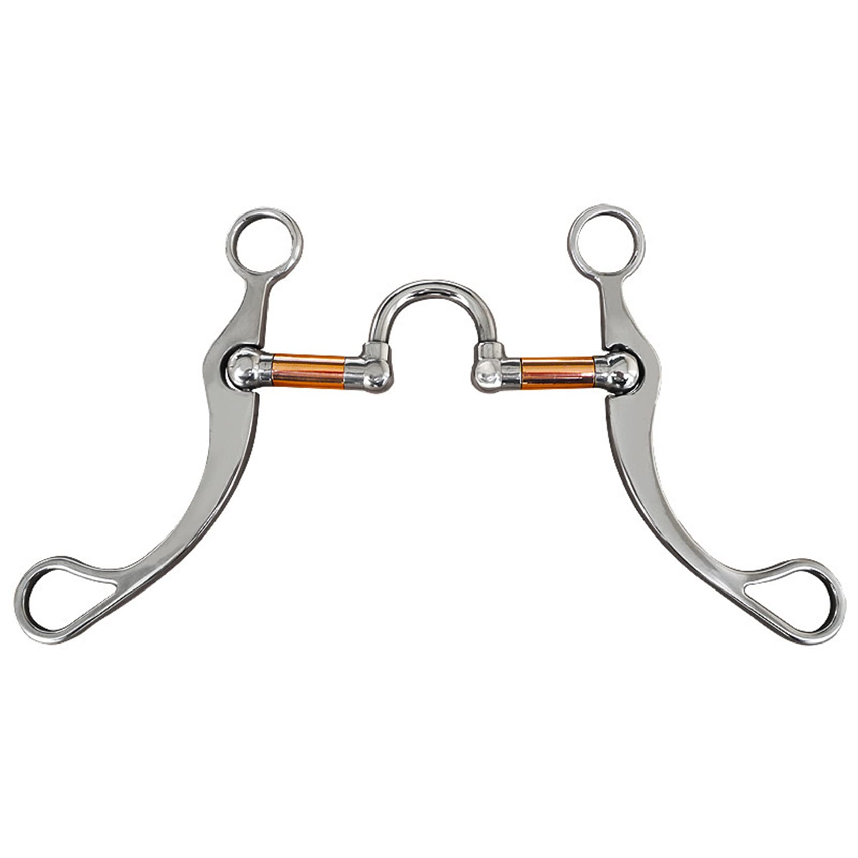 Stainless Steel Western Horse Training Snaffle Bit - SS Correction Mouthpiece with Copper Barrels