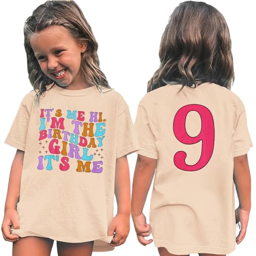 Image of Its Me Hi Im The Birthday Girl Its Me Birthday Girl Shirt Kid B-Day T-Shirt Party Tee Outfit Short Sleeve Tops 6-12Y