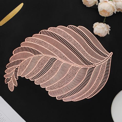 Image of Dakshya Industries Set of 2 PVC Waterproof Table Placemats (45x30 cm) - Heat Resistant, Washable Dining Mats (Copper)