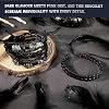 JOLYEAK Punk Leather Rivets Bracelets Punk Rock Leather Studded Bracelets 80s Wristband Emo Gothic Spike Cuff Bracelet Set for Men Women Rocker Outfits Skull Bracelet (Black Skull-6PCS) #4