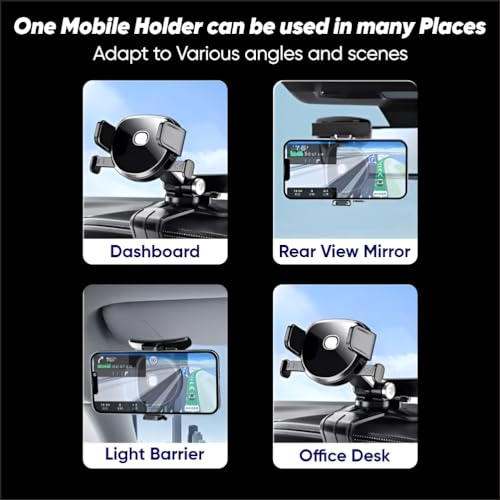 Image of Modorwy Adjustable Universal Car Dashboard Wind Screen Mount Mobile Phone Holder for Car Easy to Pickup and Place - 360 Horizontal and Vertical Rotation - Suitable for Mobile Phones 4.0-7 inches