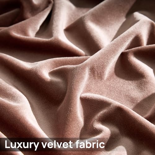 Image of Elegant Dusty Pink Velvet Curtains 90 inches for Living Room,Luxury 2 Panels Room Darkening Rod Pocket Back Tab Curtain Thermal Insulated Heavy Soundproof Noice Reducing Window Drapes for Bedroom