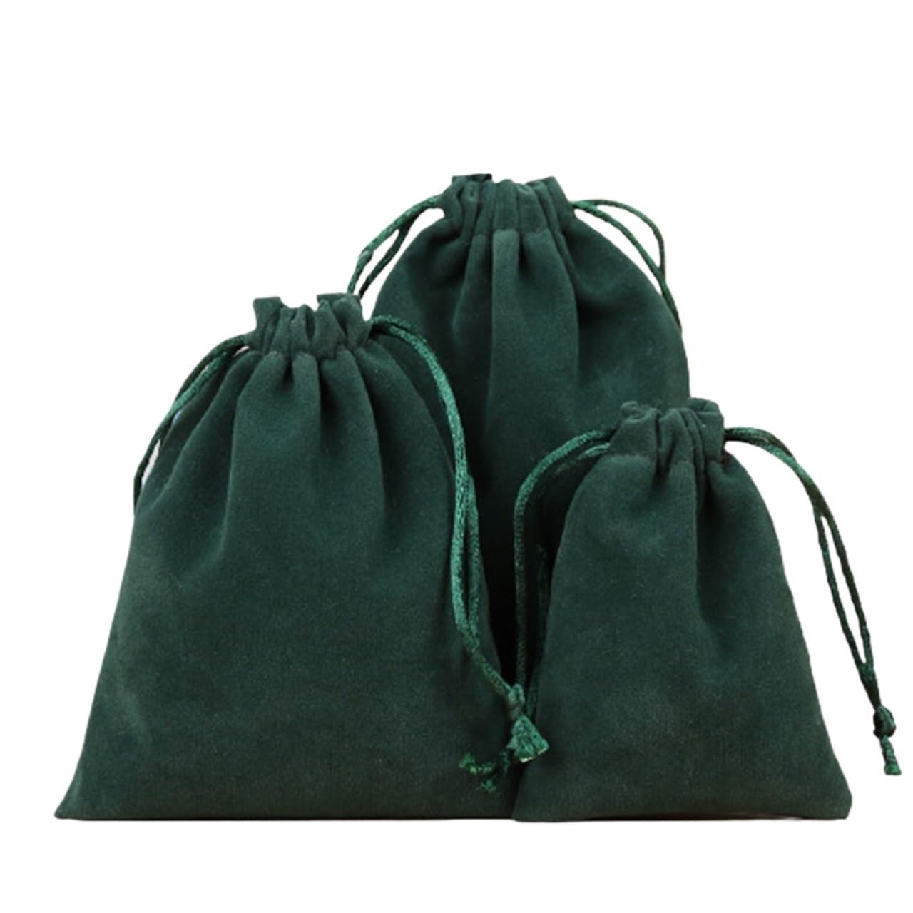 Geschenkbeutel 50 Stück weiche Stoff-Samt-Geschenktüten mit Kordelzug for Hochzeit, Party, verschiedene Größen, Schmuckpaket, elegante Beutel(Green,20x25cm(50pcs))