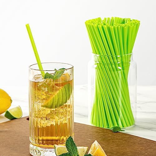 Pitillos desechables verdes PLA 8.3 pulg, 100 unidades miniatura 4