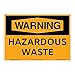 Warning/Hazardous Waste Sign (OS1143WH-)|Plastic 10" X 14" Corner Mounting Holes|OSHA Signs|Sign for Business, Retail, Workplace, Restaurant, Medical Facility