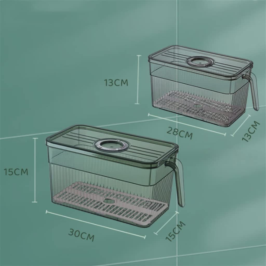 Kühlschrank-Aufbewahrungsbox Frischhaltebox mit Griff, transparentes Material (Farbe: Argento, Größe: 30 x 15 x 15 cm) (D 30 x 15 x 15 cm)