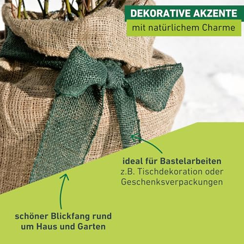 Windhager Jute-Wickelstreifen ÖKO, Jutegewebe, Juteband, Deko-Band, Bastelband aus Jute, grün, 10 cm x 25 m