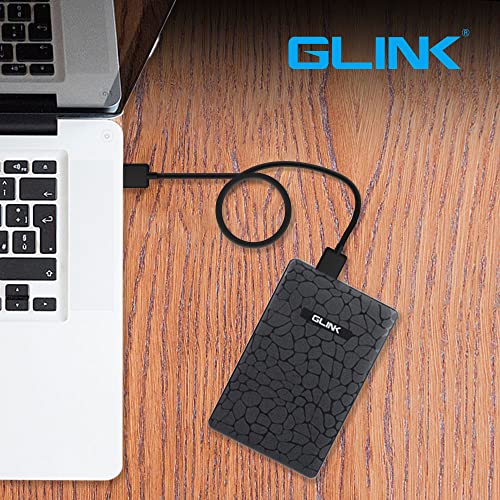 Image of GLINK GHD009-2.5 inch USB 2.0 Premium External HDD Enclosure Case Cover for SATA SSD HDD | High Speed Upto 480 MBPS | Tool Free Installation | Black