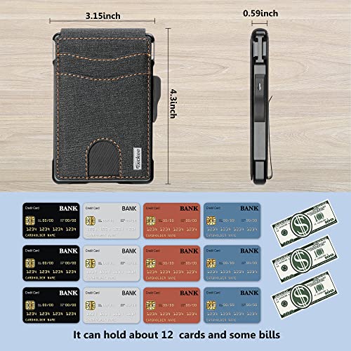Image of umoven Wallet for Men - with Money Clip Slim Leather Slots Credit Card Holder RFID Blocking Bifold Minimalist Wallet