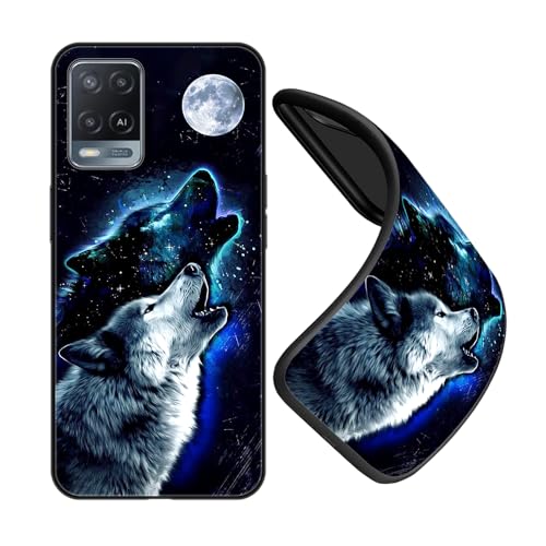 JEZSTHAI Funda Compatible con OPPO A54 4G,Carcasa de Silicona Premium,Anti-Choques y Anti-Arañazos,Funda Protectora de Suave para Negro con Dibujo con Patrón,B07