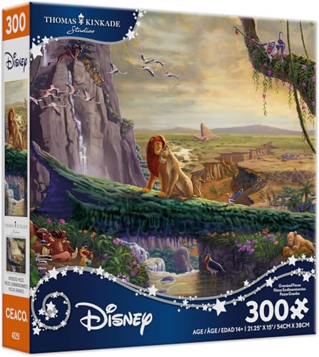 Ceaco - Thomas Kinkade - Disney - The Lion King - Return to Pride Rock - Large Piece Jigsaw Puzzle for Adults - Challenging Puzzle Perfect for Game...