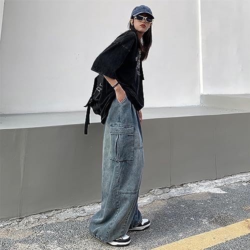 Y2K Baggy Jeans Emo Cyber Cargo Pant Grunge Vintage Demin Clothing Aesthetic Hiphop Jogger Sweatpants Goth Streetwear4