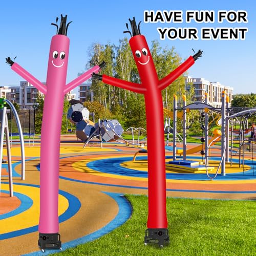 Image of MOUNTO 20ft Air Inflatable Tube Guy Puppet Dancing Man with 1HP Blower Complete Set (Pink)