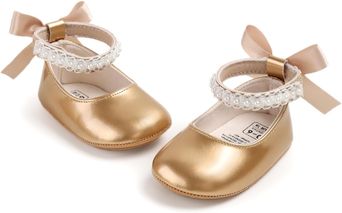 Baby Shoes Mary Jane Flats Non Slip Soft Sole Infant Toddler Sneakers First Walkers Party Christmas Dress Shoes - Image 4