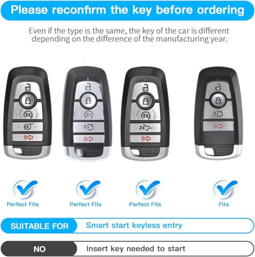 Image of for Ford Key Fob Cover with Keychain, Soft TPU Key Case Shell Full Protection for Ford Explorer Fusion Escape Edge Expedition F150 F250 F350 F450 F550 Maverick Mustang(White-Brown Keychain)