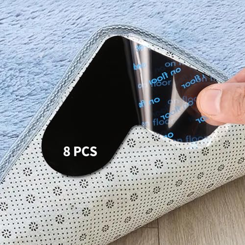 8 unidades de alfombrillas antideslizantes para alfombras, lavables y reutilizables, base antideslizante en forma de corazón, base antideslizante para alfombras y esterillas