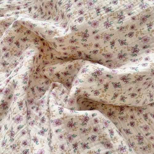 Image of BuLuTu Vintage Purple Floral Duvet Cover Full Size, Cottage Quilt Cover with Ruffles Shabby Chic Kids Teens Bedding, Muslin Cotton Comforter Covers with Zipper Closure, No Pillow Cases