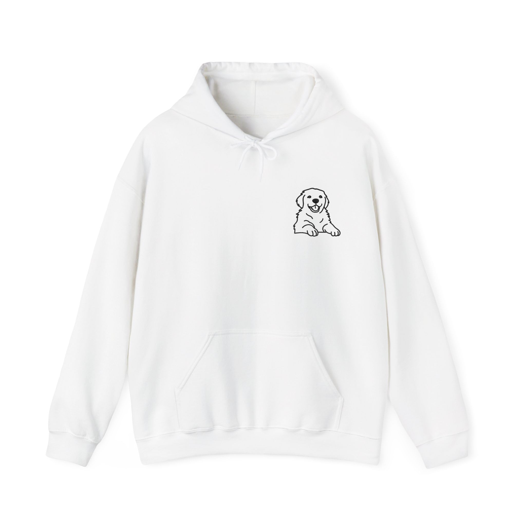 Personalised Pet Outline Hoodie – Custom Embroidered Dog or Cat Sketch from Photo, Unisex Fit, Gift for Pet Lovers, Memorial Animal Portrait Jumper White