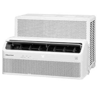 Hisense 8,000 BTU Smart Inverter Window Air Conditioner Easy Install Bracket, Up to 350 Sq Ft, Ultra-Slim Profile, 3 Speed, 700W, 4‑Way Air Direction HLAW0825TW (Renewed)