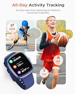 JoJoego Smartwatch Kinder für Jungen Mädchen, Fitness Aktivitäts Tracker Uhr mit 100+ Sportmodi, Schrittzähler, Herzfrequenz Schlafmonitor, IP68 Wasserdicht, Kindergeschenk für Teenage ab 5-16, Blau