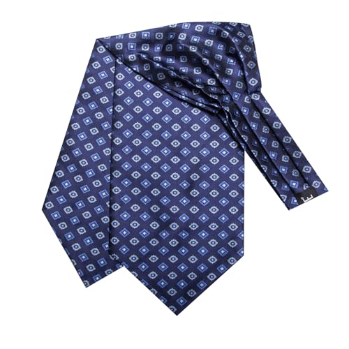 Image of Dubulle Paisley Floral Ascot for Men Self Tie Mens Cravat and Pocket Square Cufflinks Wedding