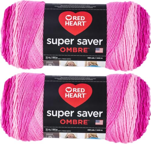 Image of Red Heart Super Saver Jumbo Jazzy Ombre Yarn of 283g /10oz - Acrylic - 4 Medium (Worsted) - 482 Yards - Knitting /Crochet (Pack of 12)
