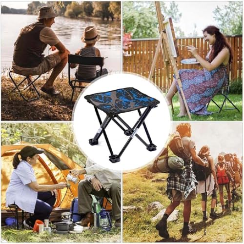 Image of Folding Stool, Mini Outdoor Camping Stool, Portable Small Foldable Lightweight Hunting Seat with Zippered Carrying Bag, Folding Slacker Chairs for Fishing Travelling Picnics