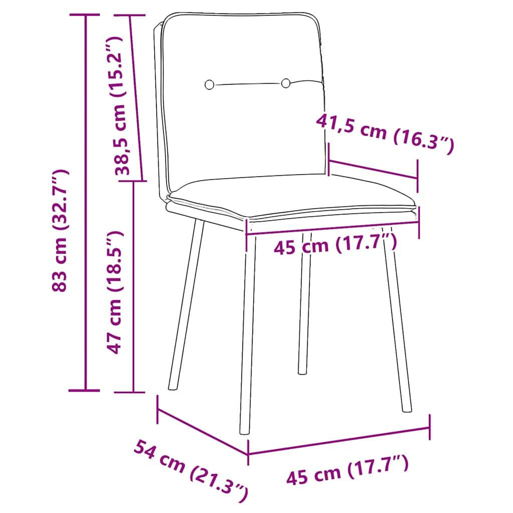 Generico Sedie da Pranzo 2 pz Grigio Scuro in Velluto,Mobili,Sedie,Sedie per Cucina e Sala da Pranzo,Grigio,14.8 kg,4101310