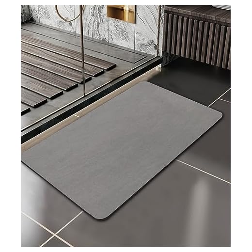 Alfombra Antideslizante y Absorbente para Bañera 40x60cm - Alfombrilla con Secado Rápido y Lavable para Cuarto de Baño y Ducha - Gris