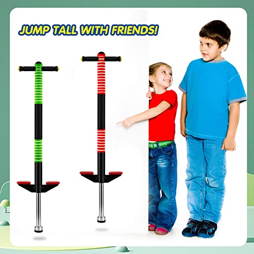 Meooeck 2 Pcs Bounce Pogo Stick For Kids Age 5 And Up, 40 To 80 Pounds, Foam Jolt Pogo Jumper For Body Balance Exercise (Green And Red) #TOP6