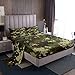 Army Green Camo Sheet Set King Size Abstract Geometric Camouflage Bed Sheet Kids Boys Camo Lover Bedding Set 4pcs Teens Men Room Decor All Season Fitted + Flat Sheet with 2 Pillowcases