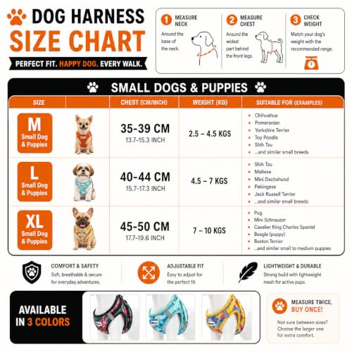 Image of Wooflix Reflective No Pull Dog Harness with Leash for Puppies, Small & Medium Breed Dogs, Adjustable Soft Breathable Padded Mesh Pet Harness Vest, Yellow | Extra Large (7 kg - 10 kg Dogs & Cats)