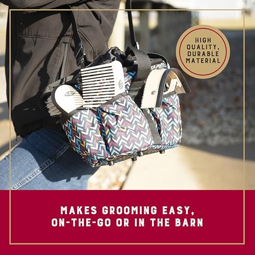 Weaver Equine Horse Grooming Kit, 7-Piece Horse Brush Set with Organizer Tote Bag, Hoof Pick, Comb, Sweat Scraper, Equine Tools for Daily Grooming, Insignia - Image 2