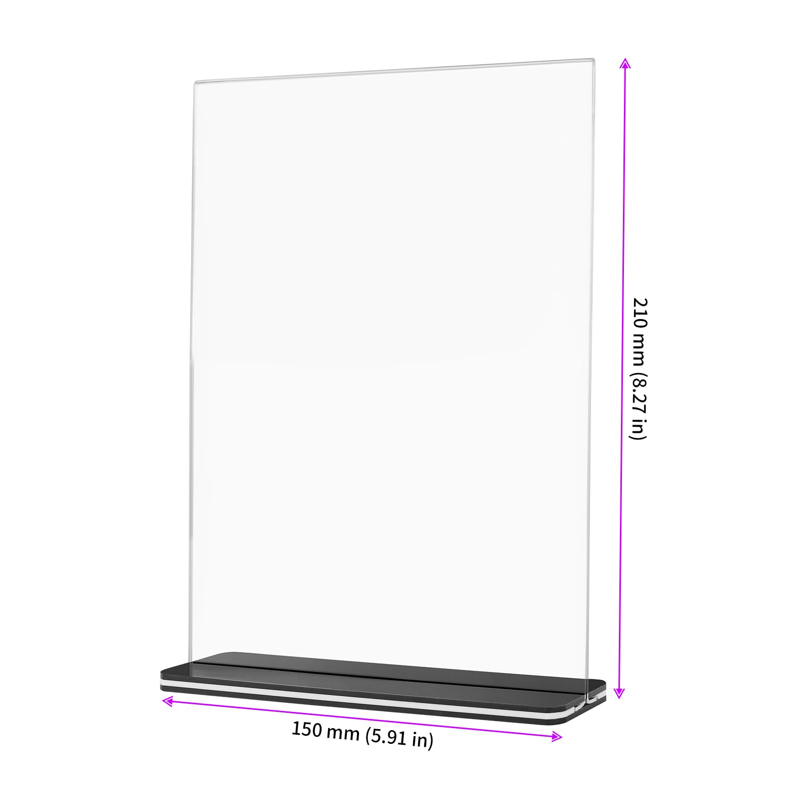 JEUIHAU 10 Pack A5 Acrylic Sign Holder, Double Sided Perspex Display Stand Poster Menu Holder with Base for Restaurant Store Hotel Office Wedding Events - Image 2