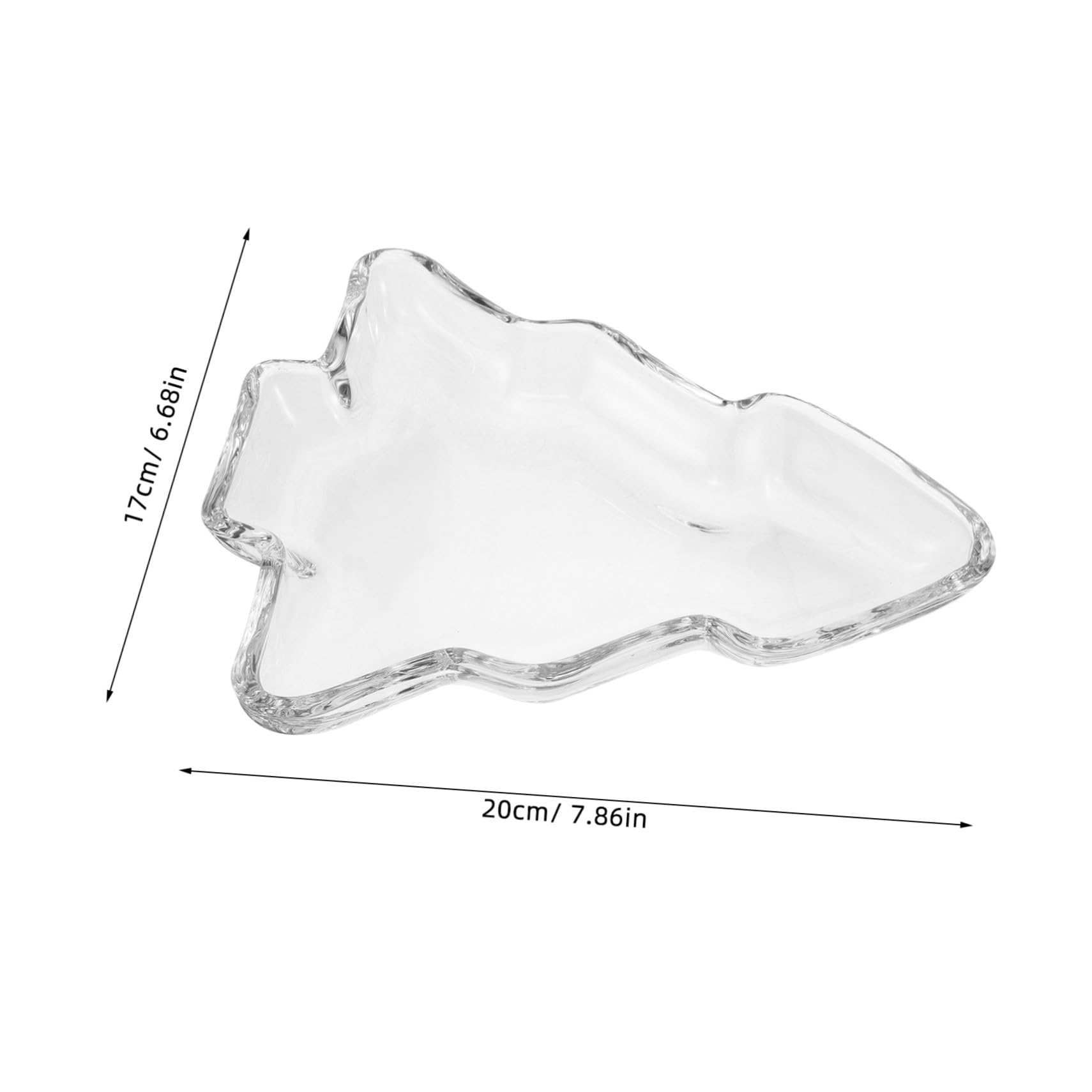 Sosoport Bandeja para Servir Forma de Árbol de Navidad de Cristal Transparente Plato Grande para Frutas Secas y para Fiestas Navideñas y Decoración Festiva