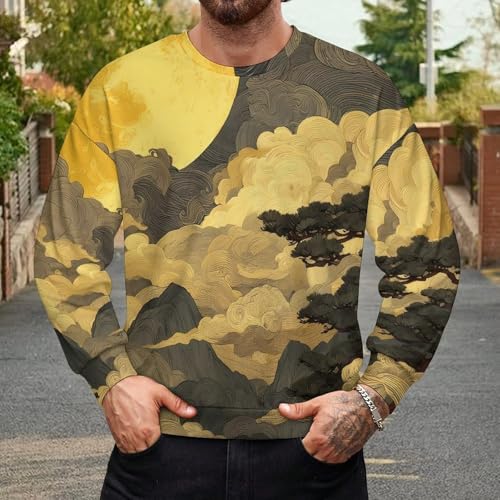 Japanese Prints Fall Casual Loose Long Sleeve Crewneck Pullover Sweatshirt for Men And Women2