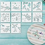 schablone vogelhaus aus papier 【Qualitätsmaterial】 Die Vogelbaumzweigschablone besteht aus hochwertigem, umweltfreundlichem PET, ist flexibel und sicher, wiederverwendbar, langlebig und waschbar und bietet Sicherheit für Sie und Ihre Kinder.