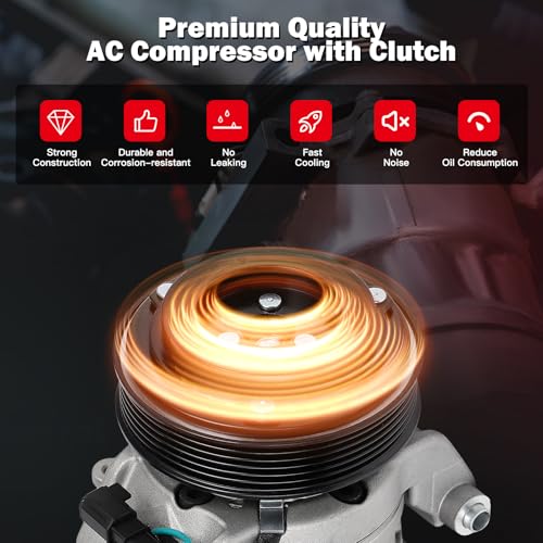 Image of CCIYU AC Compressor w /Clutch for Ford F-550 Super Duty 7.3L 2020-2025