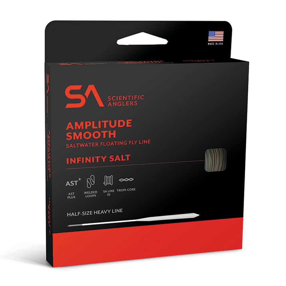 Scientific Anglers Amplitude Smooth Infinity Salt Fly Line, Smooth Shooting Saltwater Line for Long Casts, Black/Sand/Horizon - WF-10-F
