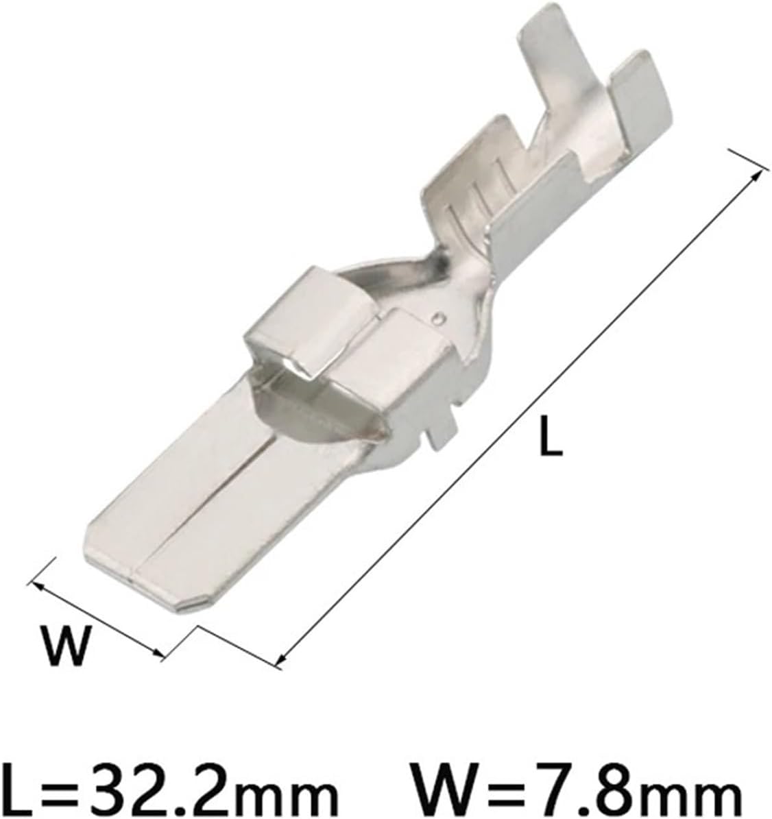 20 pieces 7.8mm car wiring copper male and female terminals high power high current plug spring connector DJ627-7.8B (Color : Male, Size : 20 pcs)