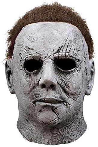 Michael Myer Mask for Adults?Head Mask Horror Scary FaceFor Halloween Party Halloween Masks Grey