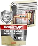 Redford Supply Co. Cold Snap (5°F) Double Wall Cotton Backflow Preventer Insulation Cover - Sprinkler Covers for Outside, Well Head Cover, Insulated Well Pump Cover, Pipe Cover (36"W x 24"H, Beige)