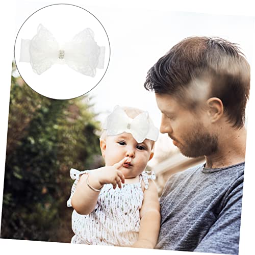 BESTonZON Rhinestone Lace Bow Headband for Newborns Stylish Hair Accessories for Comfortable and Versatile Headband for Any Hairstyle and Special Occasions3